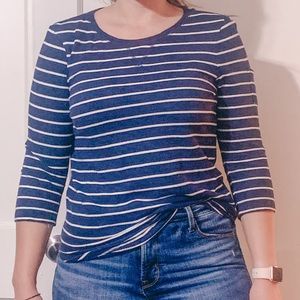 Navy striped shirt